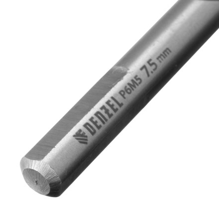 Сверло спиральное по металлу Denzel 7,5 x 109 мм, Р6М5, Golden Tip, 718238 купить в Нефтеюганске