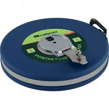 Рулетка геодезическая 50 м х 13 мм СИБРТЕХ закрытый корпус,фиберглассовая лента 31263 купить в Нефтеюганске