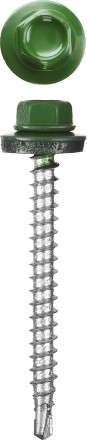 Саморезы СКМ кровельные, RAL 6002 зеленый лист, 19 x 5.5 мм, 2 500 шт, для металлических конструкций, STAYER 30300-55-019-6002 купить в Нефтеюганске