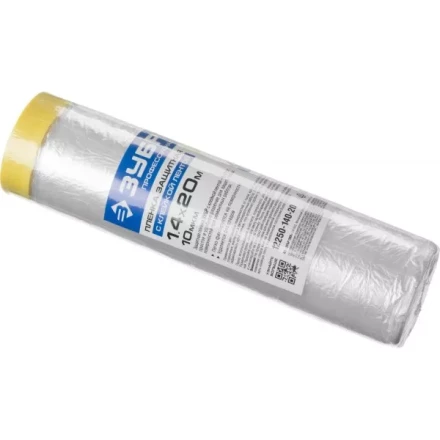 Пленка ЗУБР &quot;ПРОФЕССИОНАЛ&quot; защитная с клейкой лентой, HDPE, 10мкм, 1,4х20м 12250-140-20 купить в Нефтеюганске