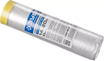 Пленка ЗУБР &quot;ПРОФЕССИОНАЛ&quot; защитная с клейкой лентой, HDPE, 10мкм, 1,4х20м 12250-140-20 купить в Нефтеюганске