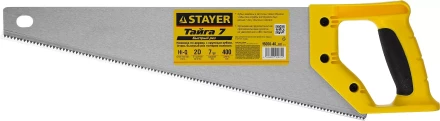 Ножовка универсальная (пила) &quot;Тайга-7&quot;, 400мм,7TPI, закаленный зуб, рез вдоль и поперек волокон, для средн заготовок, фанеры, ДСП,МДФ, STAYER 15050-40_z02 купить в Нефтеюганске
