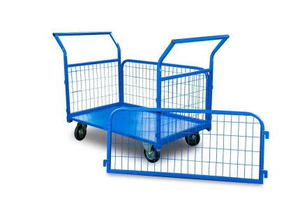 Тележка платформенная TOR ТП-3С (700х1200) с бортами из сетки и двумя ручками (колеса 160 мм) 1012415 купить в Нефтеюганске