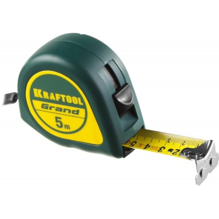 Рулетка KRAFTOOL GRAND, обрезиненный пластиковый корпус, 5м/25мм 34022-05-25 купить в Нефтеюганске