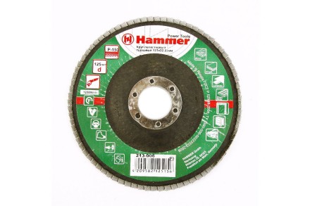 Круг Лепестковый Торцевой (КЛТ) HAMMER КЛТ 1 Ф125х22 Р150 213-006 купить в Нефтеюганске