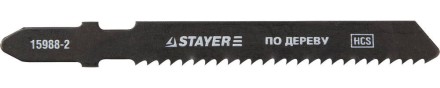 Полотна STAYER &quot;PROFI&quot;, T119B, для эл/лобзика, HCS, по дереву, фанере, ДСП, EU-хвост., шаг 2мм, 50мм, 2шт 15988-2_z01 купить в Нефтеюганске