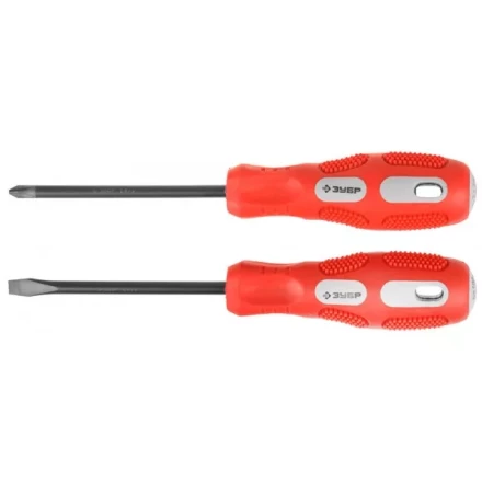 Набор отверток ЗУБР &quot;МАСТЕР&quot;, хром-ванадиевая сталь, эргономичная трехкомпонентная рукоятка, 2шт 25235-H2 купить в Нефтеюганске