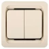 Выключатель СВЕТОЗАР &quot;ГАММА&quot; двухклавишный, без подсветки, цвет бежевый, 10А/~250В SV-54134-B купить в Нефтеюганске