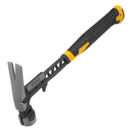 Молоток строительный 450 г, цельнокованый,боек с магнитом, двухкомп. обрезин. рук-ка Denzel 10468 купить в Нефтеюганске