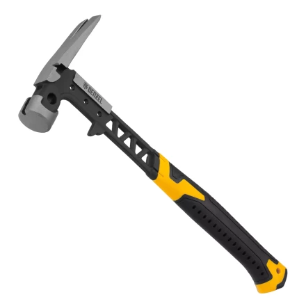 Молоток строительный 450 г, цельнокованый,боек с магнитом, двухкомп. обрезин. рук-ка Denzel 10468 купить в Нефтеюганске