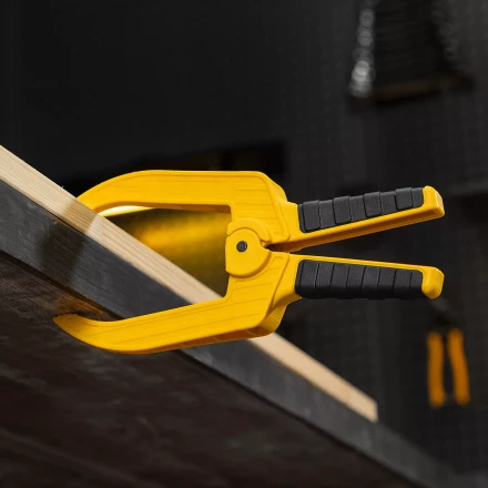 Струбцина клещеобразная Denzel, удлиненная 75 х 110 мм двухкомпонентные рукоятки, 20790 купить в Нефтеюганске