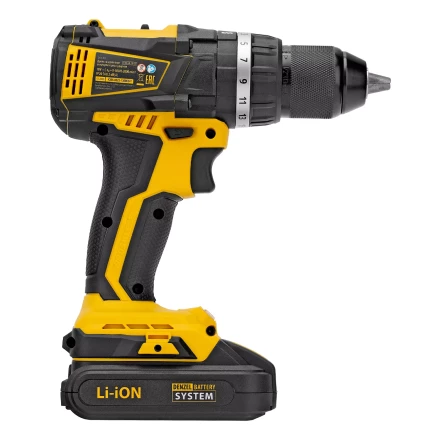 Дрель-шуруповерт аккумуляторная ударная бесщет Denzel CIDB-IB-18-02 26130, Li-Ion, 18 В, 2 акк. купить в Нефтеюганске