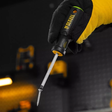 Отвертка, PZ1x75 мм, S2, 3к рукоятка Denzel 122057 купить в Нефтеюганске