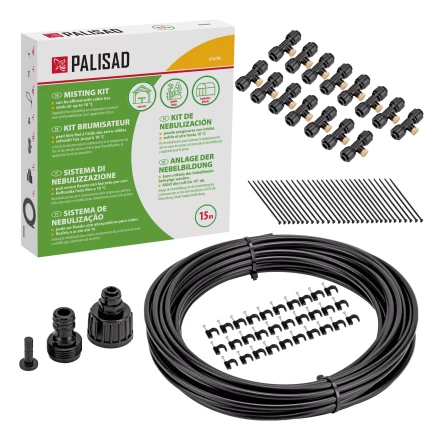 Система туманообразования Palisad 676798, полиэтиленовый шланг, длина 15 м, форсунки 15 шт купить в Нефтеюганске