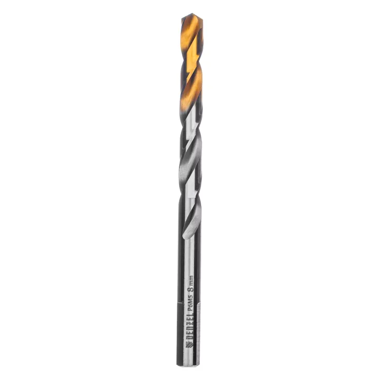 Сверло спиральное по металлу Denzel 8 x 117 мм, Р6М5, Golden Tip, 718239 купить в Нефтеюганске