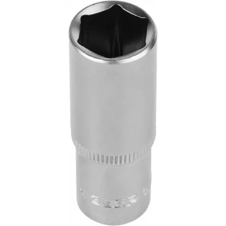 Головка торцовая ЗУБР &quot;МАСТЕР&quot; (1/4&quot;), удлиненная, Cr-V, FLANK, хроматированное покрытие, 12мм 27717-12 купить в Нефтеюганске
