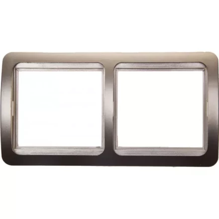 Панель СВЕТОЗАР &quot;ГАММА&quot; накладная, горизонтальная, цвет золотой металлик, 2 гнезда SV-54146-GM купить в Нефтеюганске