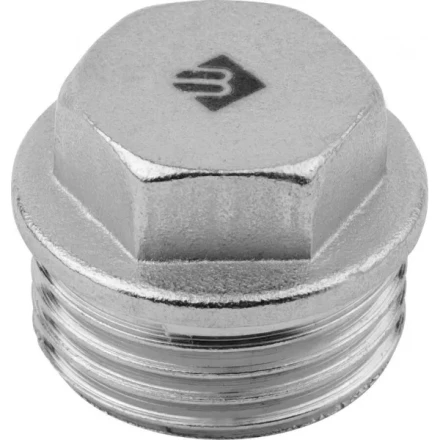 Заглушка ЗУБР &quot;ЭКСПЕРТ&quot;, никелированная латунь, 6-ти гранная головка, внутренняя резьба, 1/2&quot; 51297-1/2 купить в Нефтеюганске