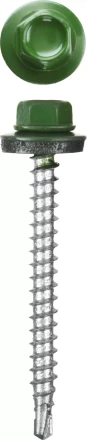 Саморезы СКМ кровельные, RAL 6002 зеленый лист, 25 x 5.5 мм, 420 шт, для металлических конструкций, STAYER 30305-55-025-6002 купить в Нефтеюганске