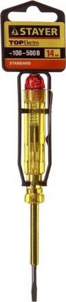 Пробник STAYER &quot;STANDARD&quot; электрический, 100-500В, 140мм, этикетка-флажок 2571-14_z01 купить в Нефтеюганске