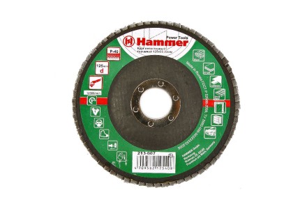 Круг Лепестковый Торцевой (КЛТ) HAMMER КЛТ 1 Ф125х22 Р40 213-007 купить в Нефтеюганске