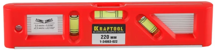 Уровень KRAFTOOL "PRO" "DIRECTOR LEVEL" с магнитом, 3 ампулы, 220мм 1-34863-022 купить в Нефтеюганске