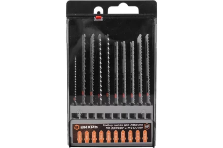 Набор пилок для лобзика по дереву и металлу 10шт Вихрь 73/10/5/15 купить в Нефтеюганске