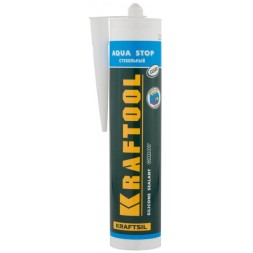 Герметик KRAFTOOL KRAFTSeal GX107 &quot;AQUA STOP&quot; силиконовый стекольный, прозрачный, 300мл 41256-2