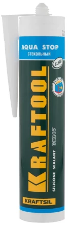 Герметик KRAFTOOL KRAFTSeal GX107 &quot;AQUA STOP&quot; силиконовый стекольный, прозрачный, 300мл 41256-2 купить в Нефтеюганске