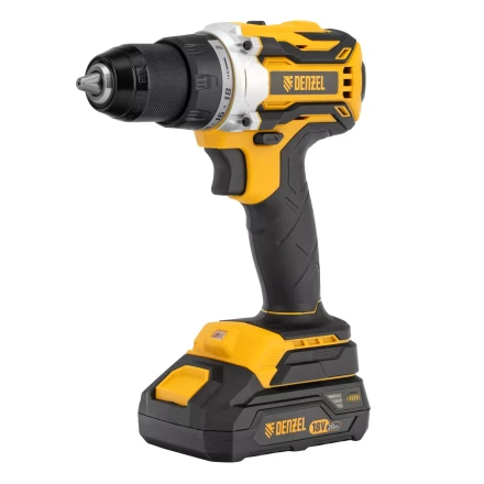 Дрель-шуруповерт аккумуляторная Denzel  BLDL-18-0 26140, бесщет.2 Li-Ion, 18 В купить в Нефтеюганске