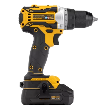 Дрель-шуруповерт аккумуляторная Denzel  BLDL-18-0 26140, бесщет.2 Li-Ion, 18 В купить в Нефтеюганске