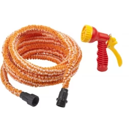 Набор поливочный GRINDA: удлиняющийся шланг 15м, пистолет-распылитель 7-ми позиционный 428496-15