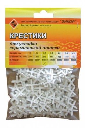 Крестики для кафеля 2,5 мм 200 штук блистер Энкор 69892 купить в Нефтеюганске