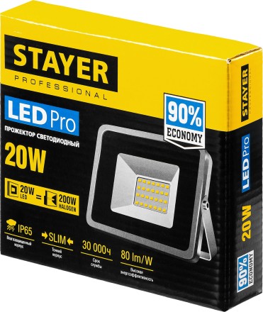 Прожектор LEDPro светодиодный, STAYER Profi 57131-20, 20Вт 57131-20 купить в Нефтеюганске