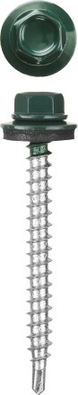 Саморезы СКМ кровельные, RAL 6005 зеленый насыщенный, 19 x 5.5 мм, 2 500 шт, для металлических конструкций, STAYER 30300-55-019-6005 купить в Нефтеюганске