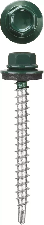 Саморезы СКМ кровельные, RAL 6005 зеленый насыщенный, 19 x 5.5 мм, 2 500 шт, для металлических конструкций, STAYER 30300-55-019-6005 купить в Нефтеюганске