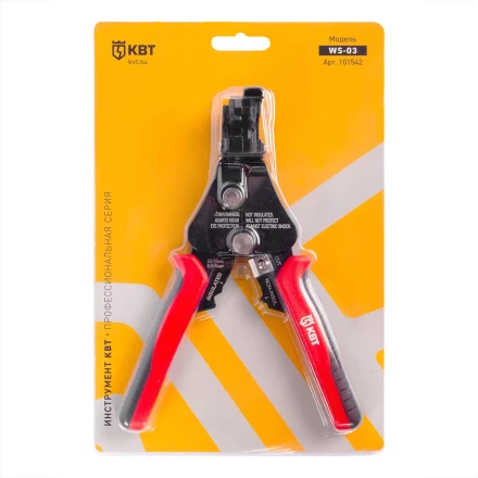 Полуавтоматический стриппер КВТ WS-03 для снятия изоляции с проводов 0.5–6.0 мм с функцией опрессовки и модулем резки CutPro (101542) купить в Нефтеюганске