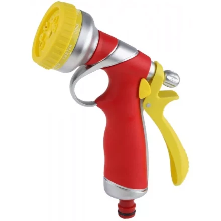 Пистолет-распылитель GRINDA металлический с TPR, 8-позиционный 8-427143 купить в Нефтеюганске