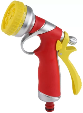 Пистолет-распылитель GRINDA металлический с TPR, 8-позиционный 8-427143 купить в Нефтеюганске