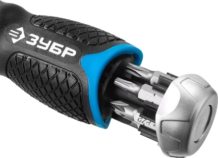 Набор ЗУБР &quot;ПРОФЕССИОНАЛ&quot;: Отвертка реверсив с двухкомп рукоят, насадки, CrMo, рукоят с отсеком для хранения бит, 24 предмета 25353-H24 купить в Нефтеюганске