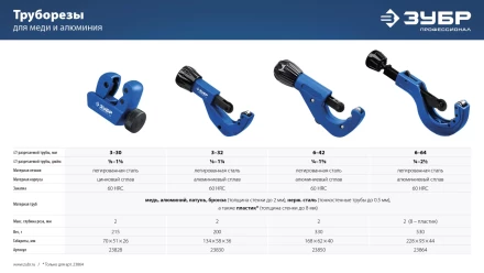 ЗУБР Универсал-42, 6 - 42 мм, труборез для меди и алюминия, Профессионал (23850) купить в Нефтеюганске