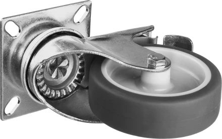 ЗУБР d 75 мм, г/п 60 кг, резина/полипропилен, термопластичное поворотное колесо c тормозом, Профессионал (30946-75-B) купить в Нефтеюганске