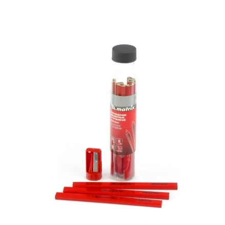 Набор карандашей малярных прямоугольных с точилкой в тубе 175мм 10шт MATRIX 84814 купить в Нефтеюганске