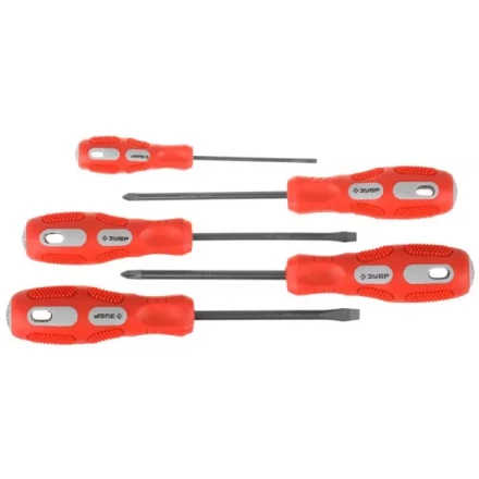 Набор отверток ЗУБР "МАСТЕР", хром-ванадиевая сталь, эргономичная трехкомпонентная рукоятка, 5шт 25235-H5 купить в Нефтеюганске