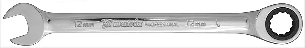 Ключ комбинированный трещоточный 10мм CrV зеркальный хром MATRIX PROFESSIONAL 14803 купить в Нефтеюганске