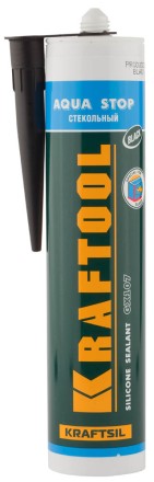 Герметик KRAFTOOL KRAFTSeal GX107 &quot;AQUA STOP&quot; силиконовый стекольный, черный, 300мл 41256-4 купить в Нефтеюганске