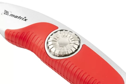 Нож 19мм, выдвижное трапециевидное лезвие, эргономичная двухкомпонентная рукоятка MATRIX 78926 купить в Нефтеюганске