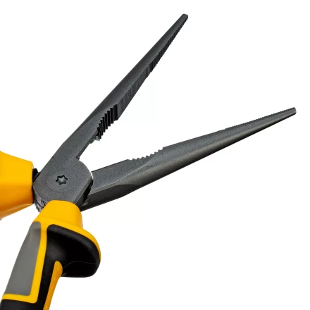 Длинногубцы прямые 205 мм Denzel 17302, трехкомпонентные рукоятки купить в Нефтеюганске