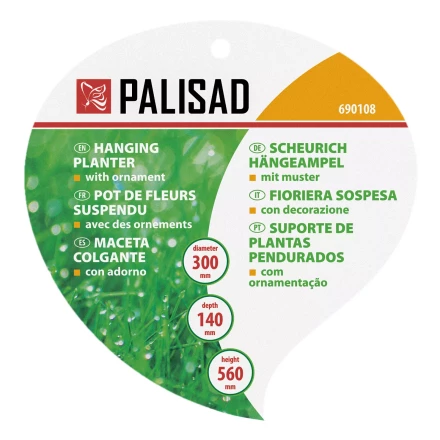 Кашпо подвесное с декором, с кокосовой корзиной, диаметр, 30 см Palisad 690108 купить в Нефтеюганске