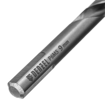 Сверло спиральное по металлу Denzel, 9 x 125 мм, Р6М5, Golden Tip, 718241 купить в Нефтеюганске